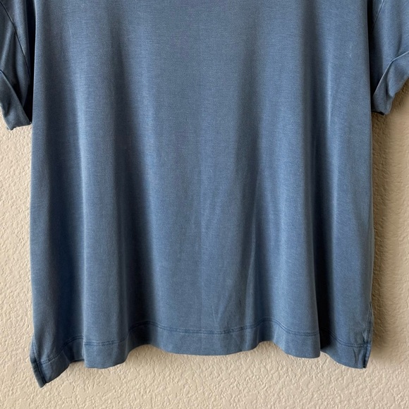 American Eagle Soft & Sexy Blue Roll Sleeve Crewneck Pocket T Shirt Size Small - Picture 8 of 11